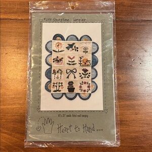 NEW Heart to Hand 16x20” Needle Felted Wall Hanging Pattern Flower Bunny Bird